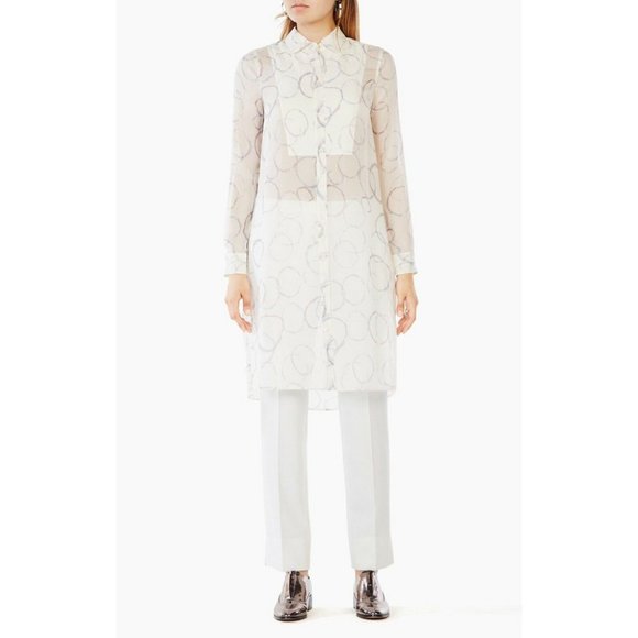 NWT BCBG Taylur 100% silk blouse button down Top - Picture 2 of 6